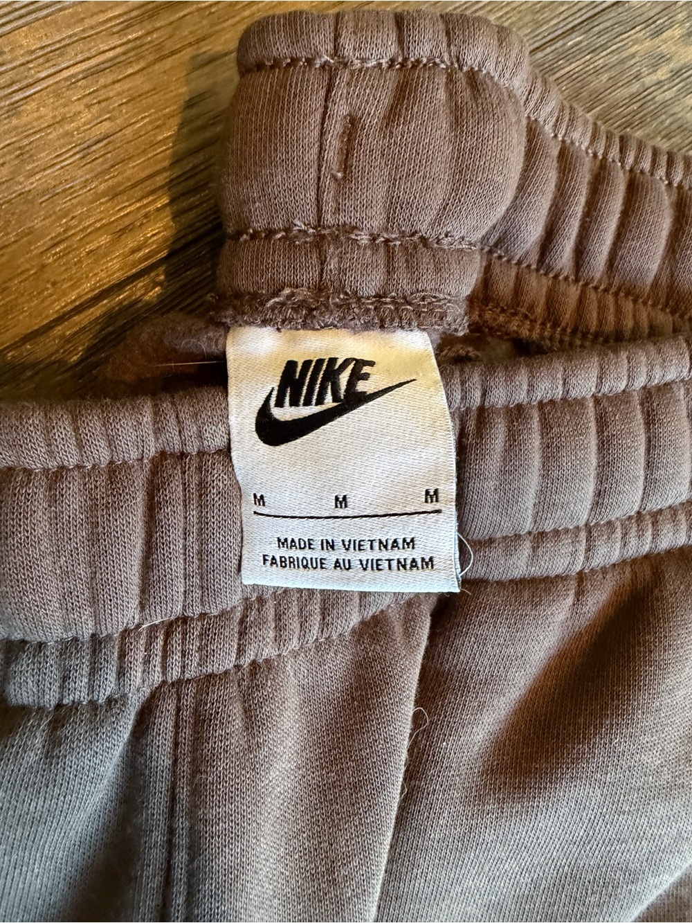 Nike Brown Sweatpants with White Swoosh - Picture 2 of 2